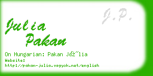 julia pakan business card